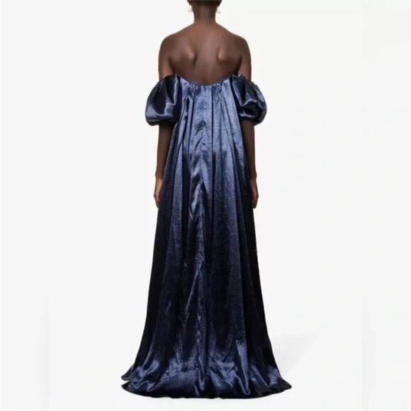 New Caroline Constas Palmer Off The Shoulder Navy Maxi Dress Evening Gown NWT XS - Picture 6 of 10
